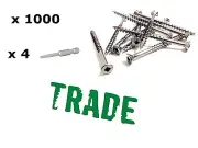 1000 8Gx50mm Stainless Steel 304 Deck Screws DECKING MERBAU NOT TRIM HEAD DIY