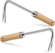 KONTONTY Stainless Steel Weeder Tool with Ergonomic Handle for Garden and Weeding Effortlessly Remove and Weeds Durable and Easy to Use