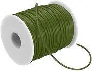 uxcell Hollow Pipe Rubber Cord 55 Yards 2mm, PVC Rubber Tube Cord 1mm Hole with Plastic Spool for Knitting Beading DIY Craft, Olive