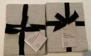 West Elm Set of 3 Silky Tencel & Matelasse Standard Pillow Shams Frost Gray