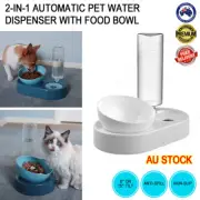 2-in-1 Automatic Pet Water Dispenser Food Bowl Dog Cat Feeder Bottle Auto