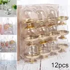 12Pcs/set Mini Cake Stand Cupcake Wedding Favour Party Candy Box Transparent