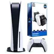 Sony Playstation 5 Disc Version Console with Dual Charging Dock Station Bundle