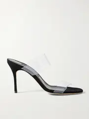 [Manolo Blahnik] Manolo Blahnik - Scolto 90 Pvc Mules - Black - IT40 IT 40 Black