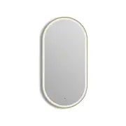 Attica 900 x 450mm Brushed Gold LED Pill Framed Mirror