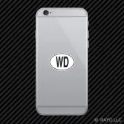 WD Dominica Country Code Oval Cell Phone Sticker Mobile Dominican euro