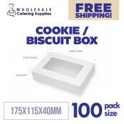 50x Cookie /Biscuit Box w Window White 175x115x40mm Loyal Bakeware FREE SHIPPING