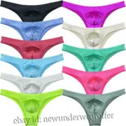Silk Shiny Low Rise Bikini Briefs Underwear Touch Feeling Cheeky Cut Male Pantie
