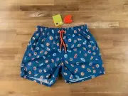 GALLO blue beach umbrella print swim shorts Size Medium authentic NWT Italy