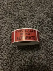 1 Roll THIS IS A SET DO NOT SEPARATE 500 Stickers Labels 1" x 2"
