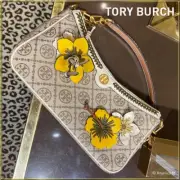 NWT TORY BURCH T MONOGRAM BRAIDED STUDIO BAG 88468 Hazelnut