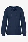 Buttersoft scrub jacket hoodie top navy blue scrubs long sleeves BNWT new small