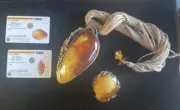 Rare Sterling Silver 925 Baltic Amber Giant Unique Necklace And Ring Adjustable