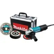 4-1/2 in. Paddle Switch AC/DC Angle Grinder with Case and Grinding Wheels