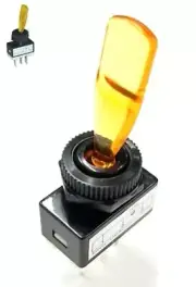 SPST ON-OFF AMBER Glow Paddle Toggle Switch 15A @ 12V DC #133270