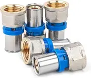 LTWFITTING Press Fitting Coupling PEX 16 mm x 1/2 Inch Internal Thread Sleeve Transition for Aluminium Multilayer Composite Pipe with Sealing Rings Oring Heating Installation (Pack of 5)