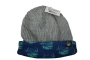NEFF Youth Boys Grey Heather/Navy Teal Creature Beanie Hat New