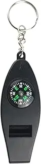[Generic] Keychain Whistle with Compass | Camping Whistle Magnifier | Survival Gear Loud Whistle, 4 in 1 Temperature Gauge, Hiking Whistle, Safety Whistles, Outdoor