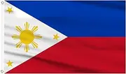 AhfuLife Philippines Flag 150 x 90 cm, 1 Piece Filipino Flag Bright Colours with Brass Eyelets, Philippines Decorative Flag for 2025 Football World Cup Olympic National Day Street Party Bar Decoration