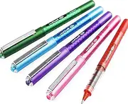 Uni-Ball Eye UB-157D Designer Liquid Ink Rollerball Pen – 0.7mm Nib – Red, Pink, Green, Light Blue, Violet - Pack of 5