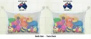 Bath net storage organiser suction mount child bathroom pool tidy bag twin pack