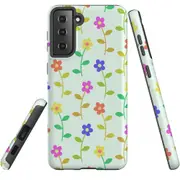 For Samsung Galaxy S22 Case, Armour Cover, Colourful Flowers