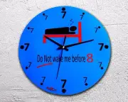 Wall clock wood Novelty gift fun time Quartz Sleep Top quality 25cm New blue