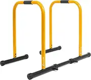 ProsourceFit Dip Stand Station, Ultimate Heavy Duty Body Bar Press with Safety Connector for Tricep Dips, Pull-Ups, Push-Ups, L-Sits