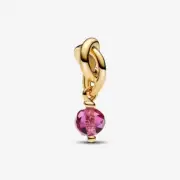 *BRAND NEW* Pandora 14k Gold Plated Faceted Pink Eternity Dangle Charm 763462C10