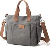 [DOURR] Hobo Crossbody Bags for Women Trendy Canvas Top-handle HandBag Multi-pocket Light Going Out Purse Pocketbooks