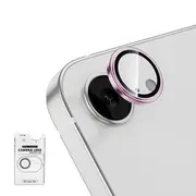 ZUSLAB for Apple iPhone 16e Camera Lens Protector, 9H Tempered Glass Camera Cover Screen Protector Metal Individual Ring (2025) - Sparkling Pink