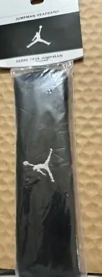 Vintage Nike Michael Jordan Jumpman Sweat Headband Black & Grey- NEW 2001