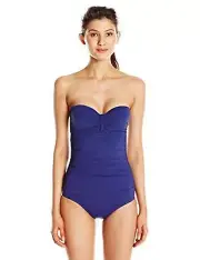 Skye Women's Veronica Molded Cup Bandeau One Piece Swimsuit, So Soft Ultramar...