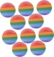 Kisangel 10pcs Rainbow Flag Lapel Pins Pride Party Favors Round Buttons Brooches for Pride Month Decorations