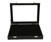 Pin Display Case Dustproof Transparent Glass Lid Badge Storage Box with Lock Buckle for Brooch Bar Jewelry Collection M