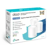 TP-LINK Deco X60 3-pack AX3000 Whole Home Mesh Wi-Fi System WIFI6, Up to 650sqm Coverage, WPA3, TP-Link Homecare, OFDMA, MU-MIMO