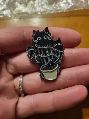 Guild of Calamity Seasons Creepings Three Cat Black Cactus Christmas Lights Pin