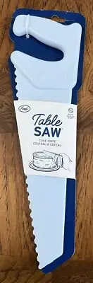 New Fred TABLE SAW Crosscut Light Blue Novelty Cake and Salad Saw Shaped Knife