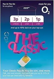 O2 Standard Pay and Go Combi Sim Card