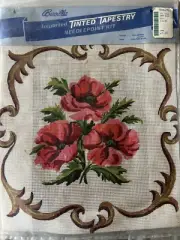 Bucilla Imported Tinted Tapestry Needlepoint Kit 16x16 60120 Flowers NIP