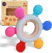 WILD OZZY® Baby & Toddler Teething Toys- Colorful Baby Teether Food Grade Sil...