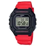 在飛比找遠傳friDay購物優惠-CASIO 卡西歐 復古電子男錶 樹脂錶帶 黑×紅 防水50