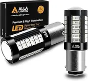 Alla Lighting BAY15D 7518 1157 LED Strobe Brake Lights Bulbs Xtreme Super Bright Red Flashing Stop Lamps Replacement 2057 3496 1154 1034