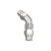 Aeroflow 45 Degree Tube To Male Adapter Hardline Fittings Silver 3/8" to -6 AN