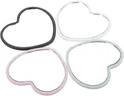 PLAFOPE Fashionable Heart Shape Mini Mirrors 4pcs Small Handheld Makeup Mirrors Compact Portable for Girls for Travel Dorms