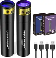 UV Flashlight 365nm Light and 395nm Blacklight, Mini Powerful Woods Lamp USB...