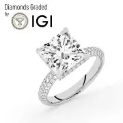 Princess Solitaire Labgrown Diamond Engagement Ring Platinum 4.65 Ct