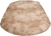 Bedroom Soft Fluffy Rug for Cozy Comfort 7x24 Inches Long Haired Tie Dye Blanket Polyester Small Rugs for Bedroom, Shallow Camel, 40 * 60cm