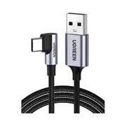 UGREEN 90 Degree Angle USB-C Male to USB-A Male Braided Cable 1m