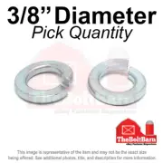 3/8" Medium Split Ring Lock Washers Medium Carbon Steel Zinc (Pick Quantity)